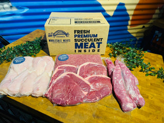 High protein meat box packed with lean, premium Australian meats to help support muscle growth, fitness goals and high-protein meal prep. Includes fresh vacuum-sealed beef, chicken and other protein-rich cuts, ideal for gym-goers, families and healthy weekly meal planning with convenient home delivery from Sydney Wholesale Meats.